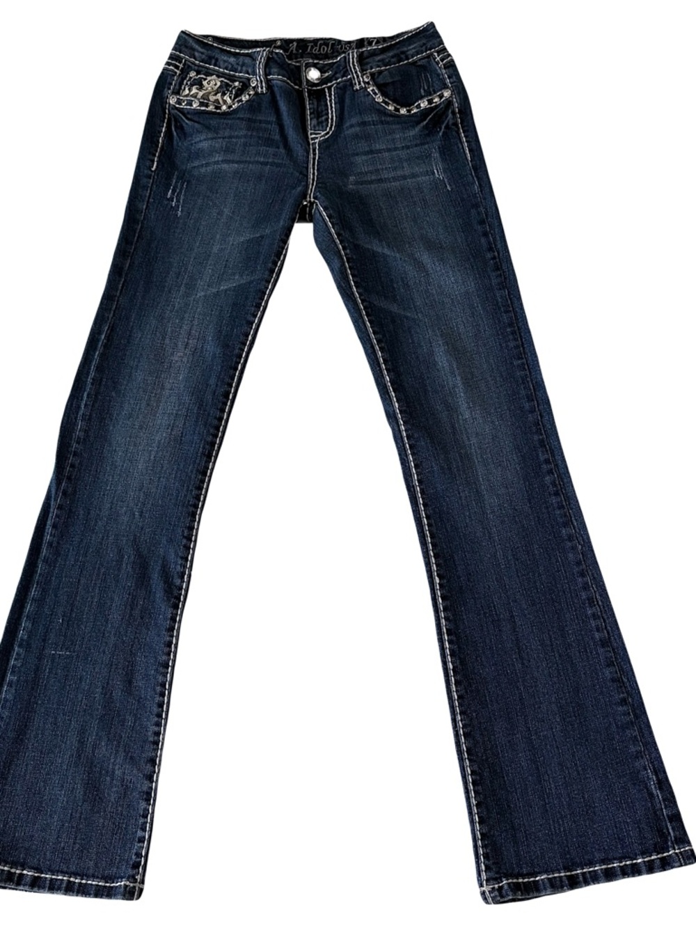 L.A. Idol USA bootcut blingy embroidered pockets jeans size 7